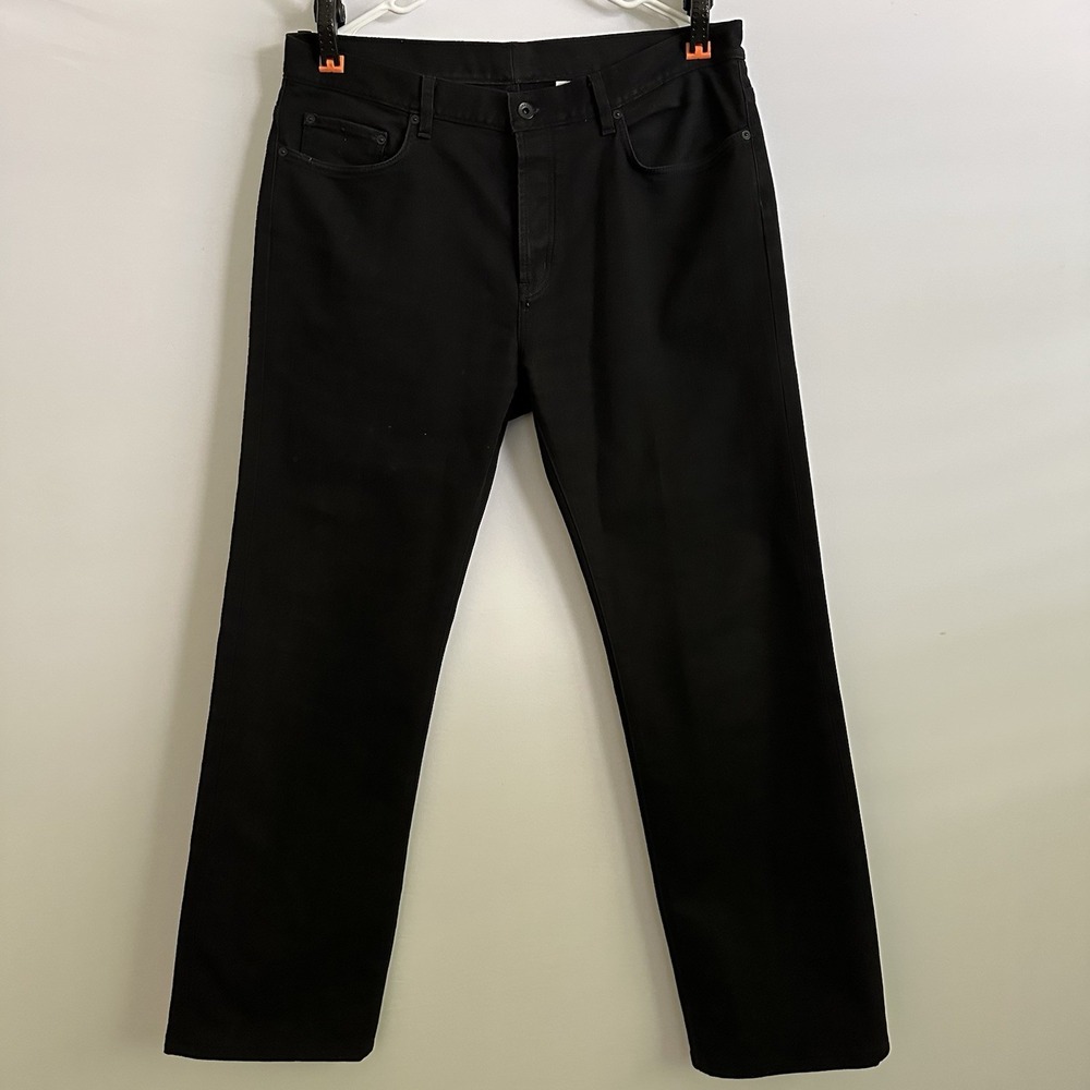 John Varvatos Black Denim Jeans Men 36 Button Fly Designer Heavyweight Pants